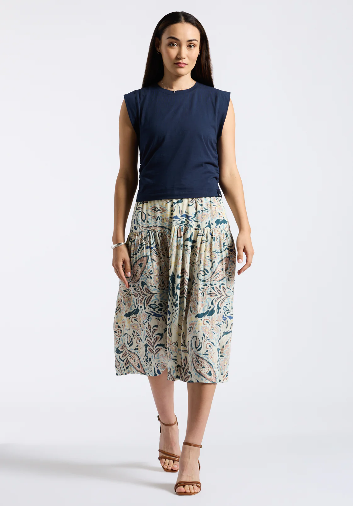 Alanis Women's Sleeveless Top, Navy - KT0206P - Image 3