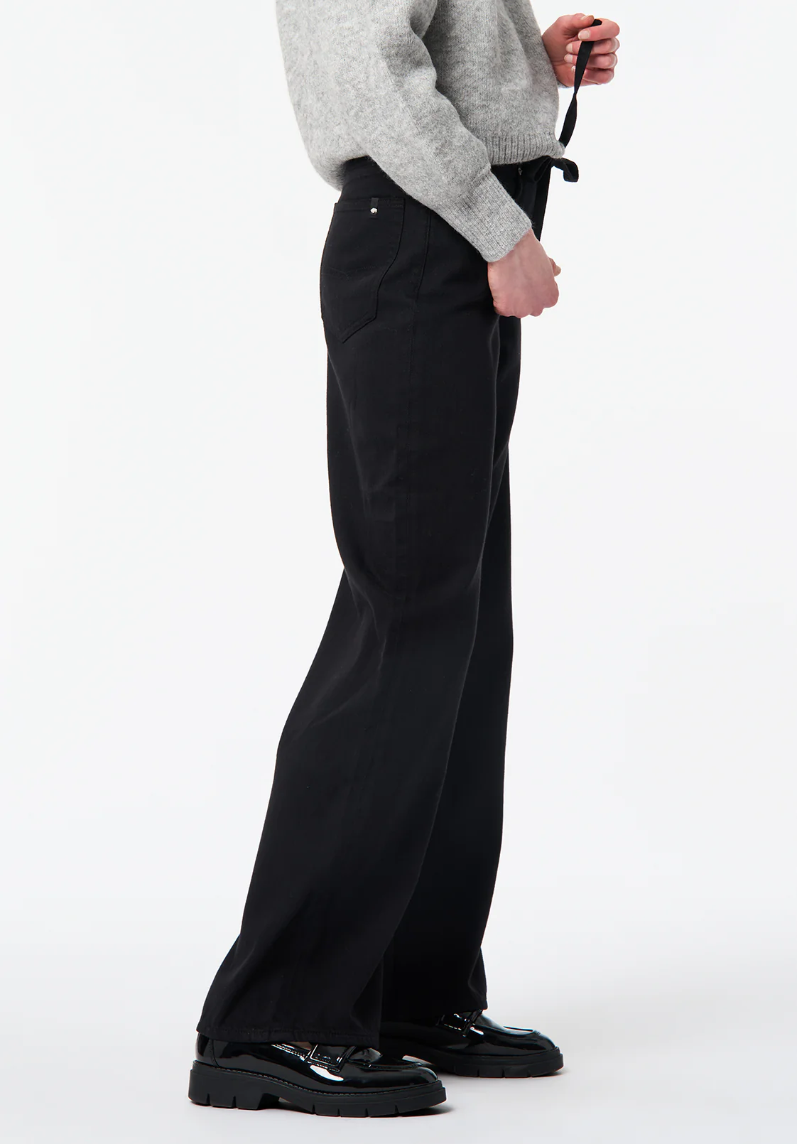 High Rise Wide Leg Alecia Women's Pants, Black - BL16136 - Image 3