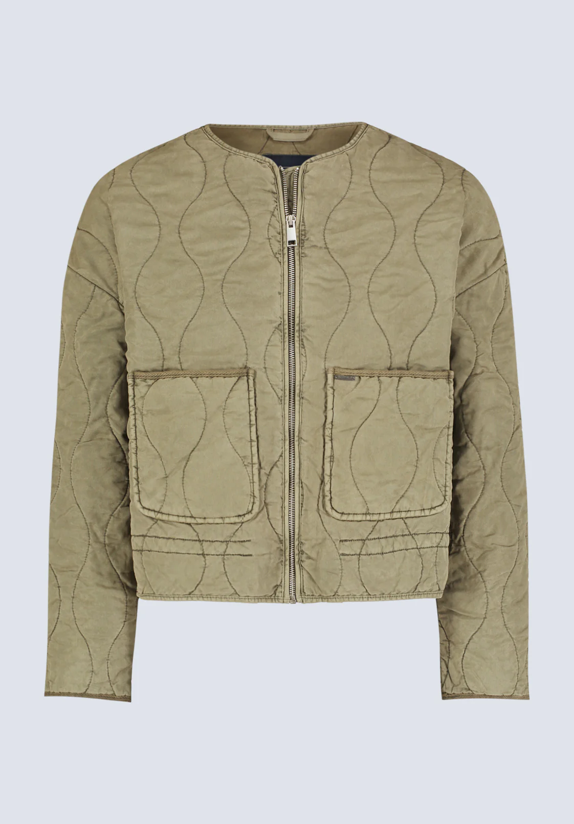 Annalee Women's Quilted Cropped Jacket, Olive green - JK0025H - Image 5