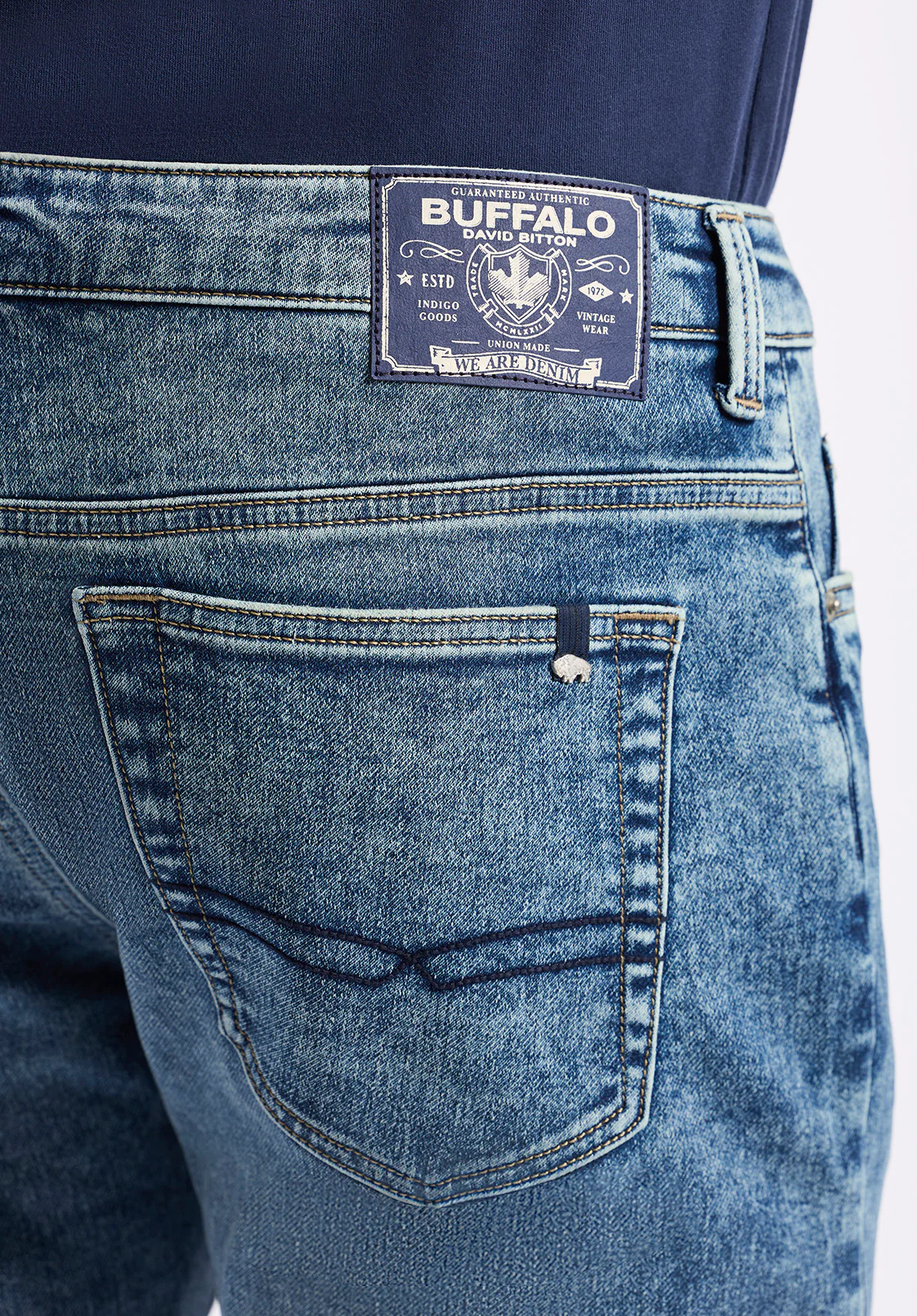 Slim Ash Men's Freedom Flex Jeans, Sanded Vintage Indigo - BM26063 - Image 5