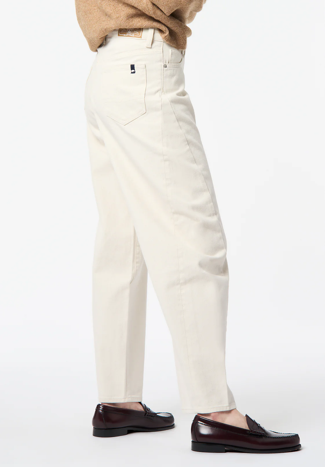 High Rise Barrel Barbara Women's Pants, Ecru - BL16152 - Image 2