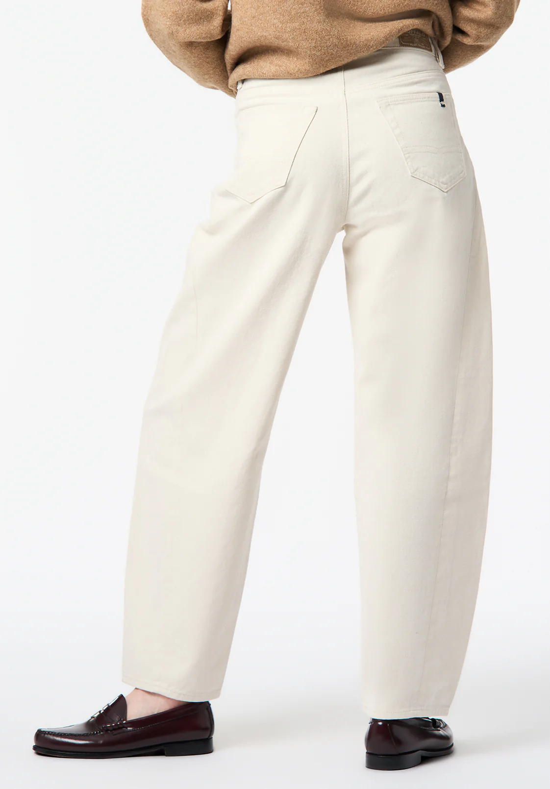 High Rise Barrel Barbara Women's Pants, Ecru - BL16152 - Image 3