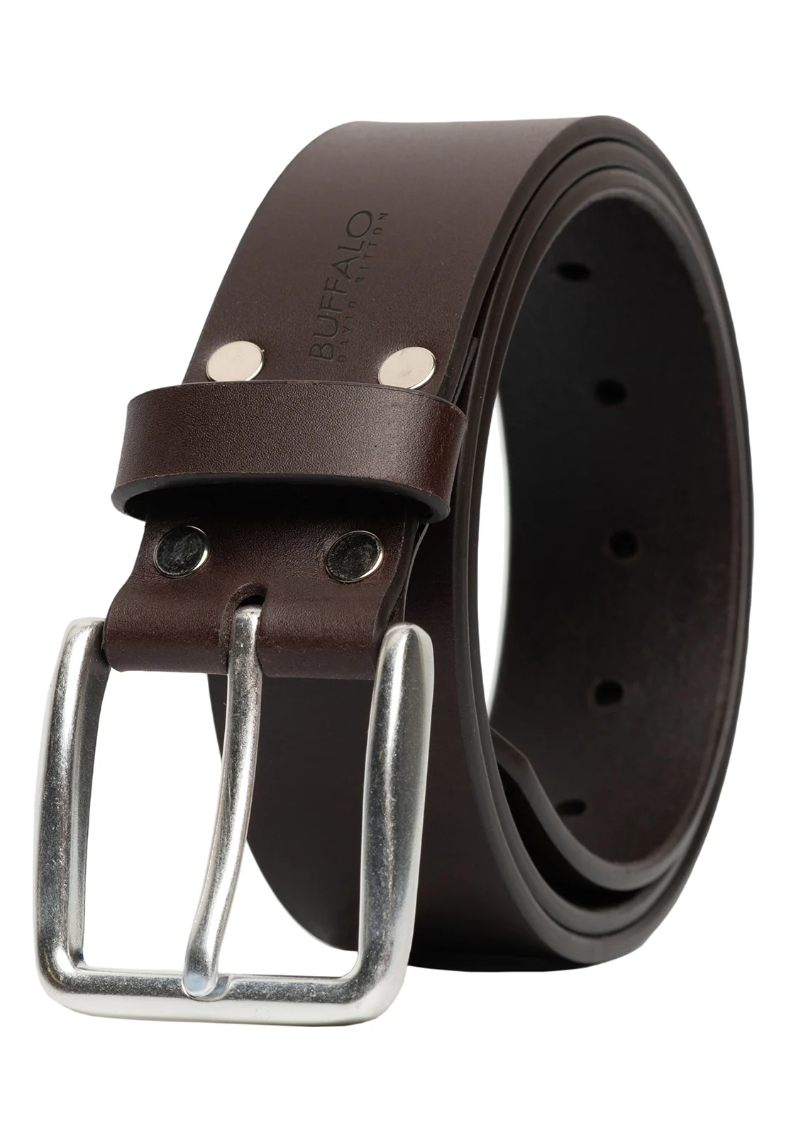 Smooth Full Grain Brown Buffalo Leather Belt - BB1001C13 - Image 2