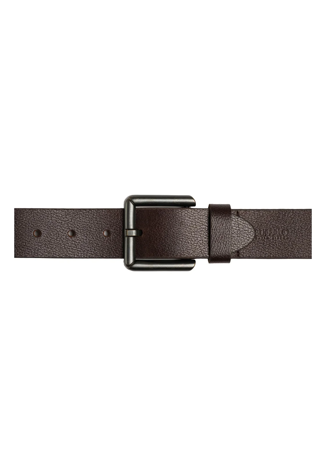 Square Buckle Brown Buffalo Leather Belt - BB1000C13 - Image 3