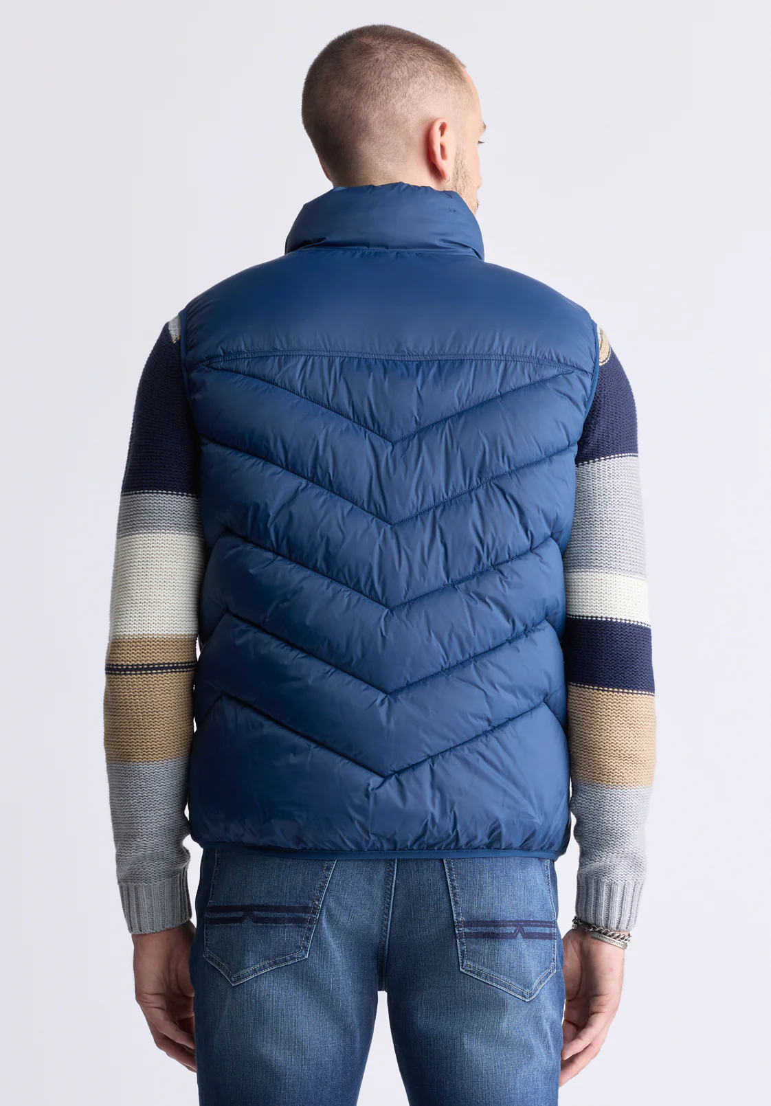 Davies Navy Men's Puffer Vest - OBMEF007 - Image 3