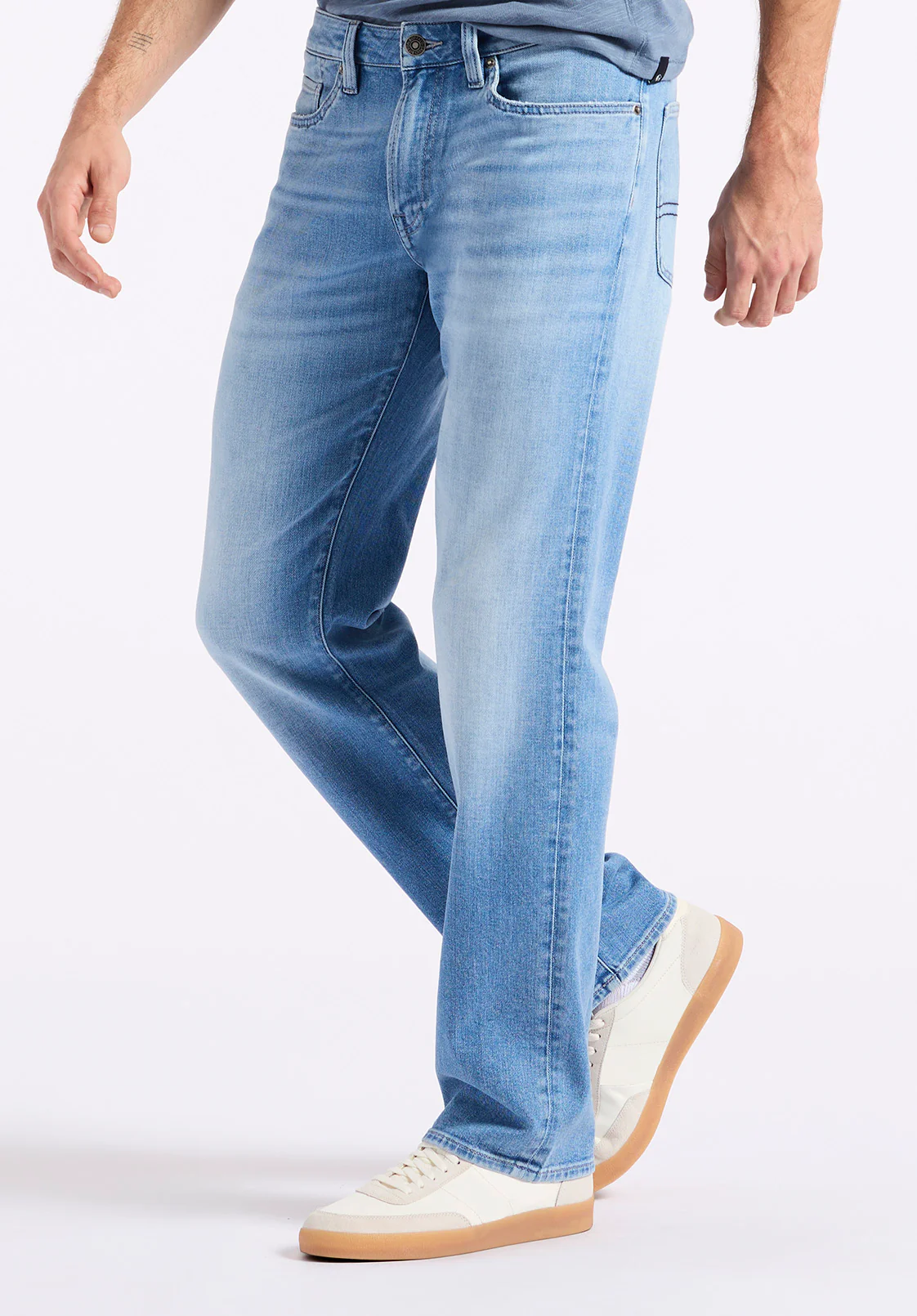 Relaxed Straight Driven Men's Jeans, Vintage Blue - BM26083 - Image 2