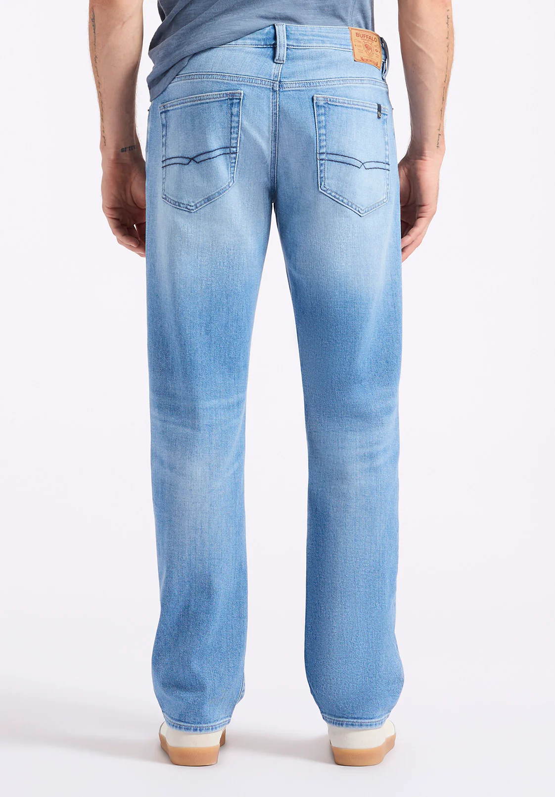Relaxed Straight Driven Men's Jeans, Vintage Blue - BM26083 - Image 3