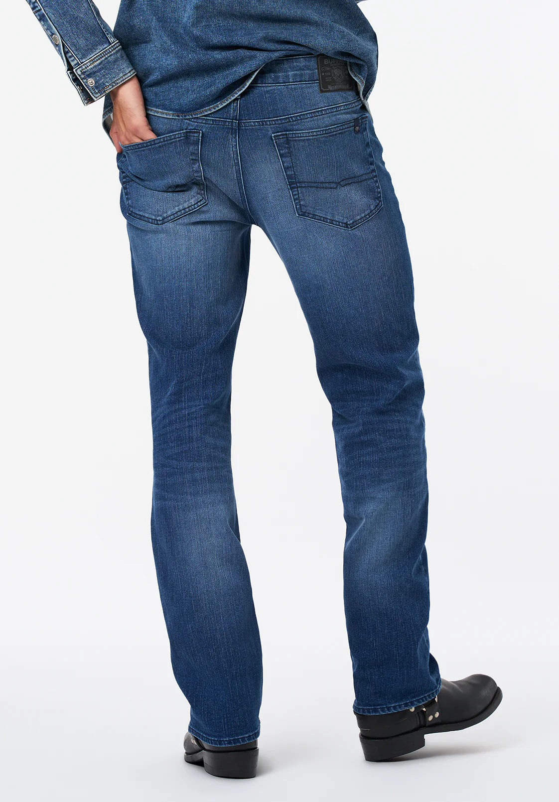 Relaxed Straight Driven Men's Jeans, Sandblasted And Whiskered - BM26108 - Image 3