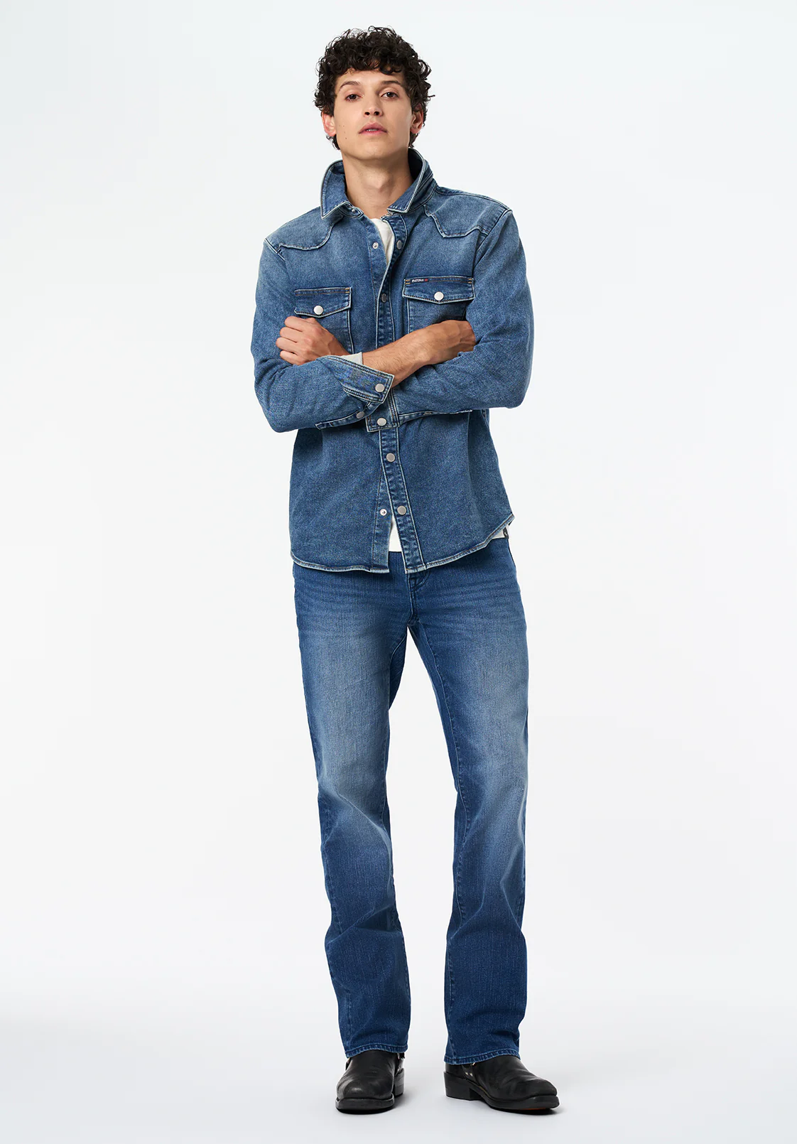 Relaxed Straight Driven Men's Jeans, Sandblasted And Whiskered - BM26108 - Image 4