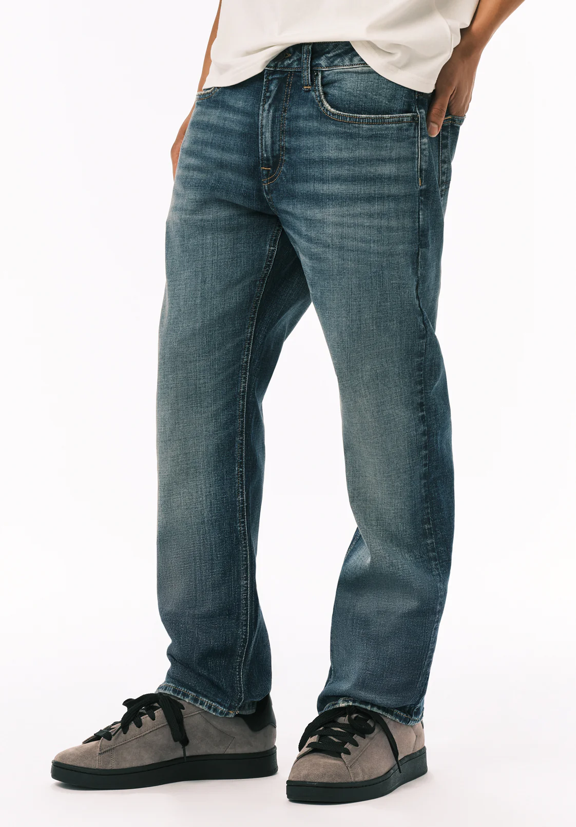 Relaxed Straight Driven Men’s Jeans, Veined and Worked - BM26147 - Image 3
