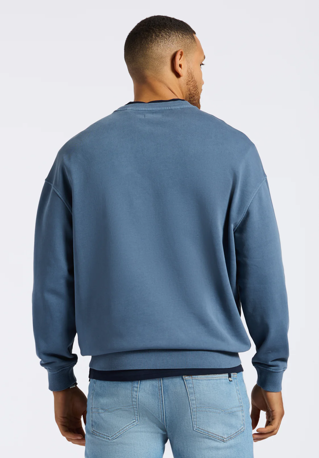 Famke Men's Relaxed Crewneck Sweatshirt, Mirage Blue - BM24541 - Image 4
