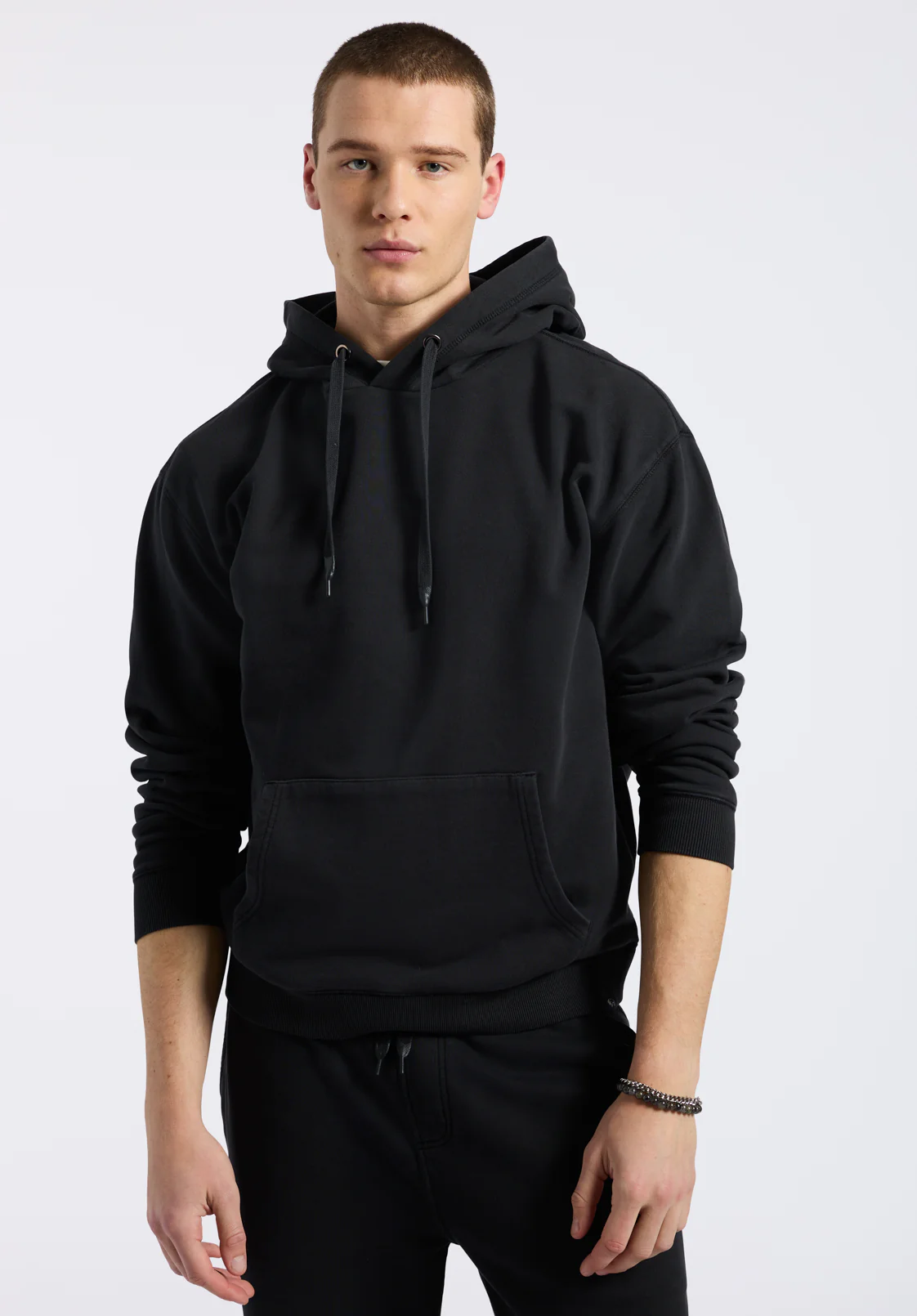Finley Men's Relaxed Pullover Hoodie, Black - BM24534