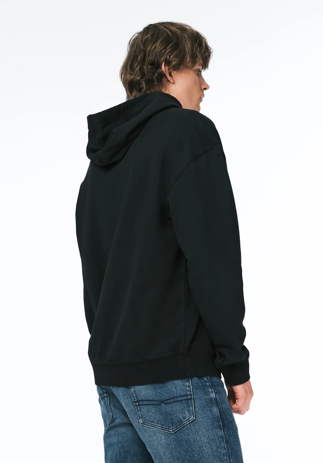 Finley Men's Relaxed Hooded Sweatshirt, Black - BM24741 - Image 2