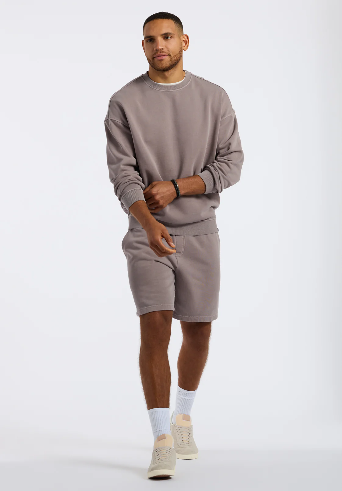 Hilston Men's Fleece Relaxed Shorts, Driftwood Brown - BM24536 - Image 4
