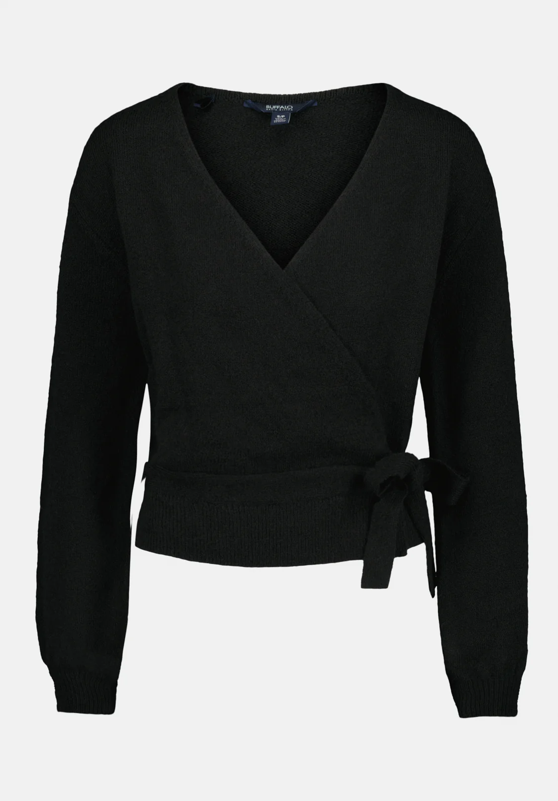 Jadis Women's Textured Knit Wrap Sweater with Side Tie, Black - SW0099H - Image 5