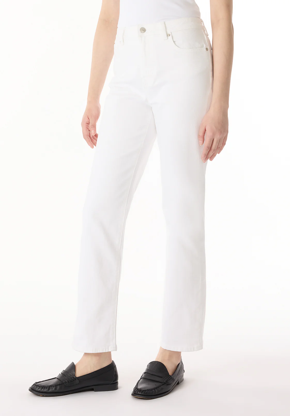 High Rise Straight Jayden Women's Pants, White - BL16085 - Image 2