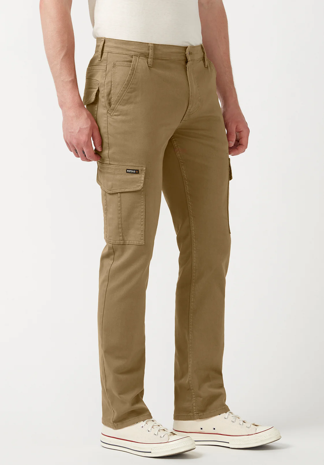 Cargo Joe Men's Straight Leg Pants in Dark Beige - BM22929 - Image 3