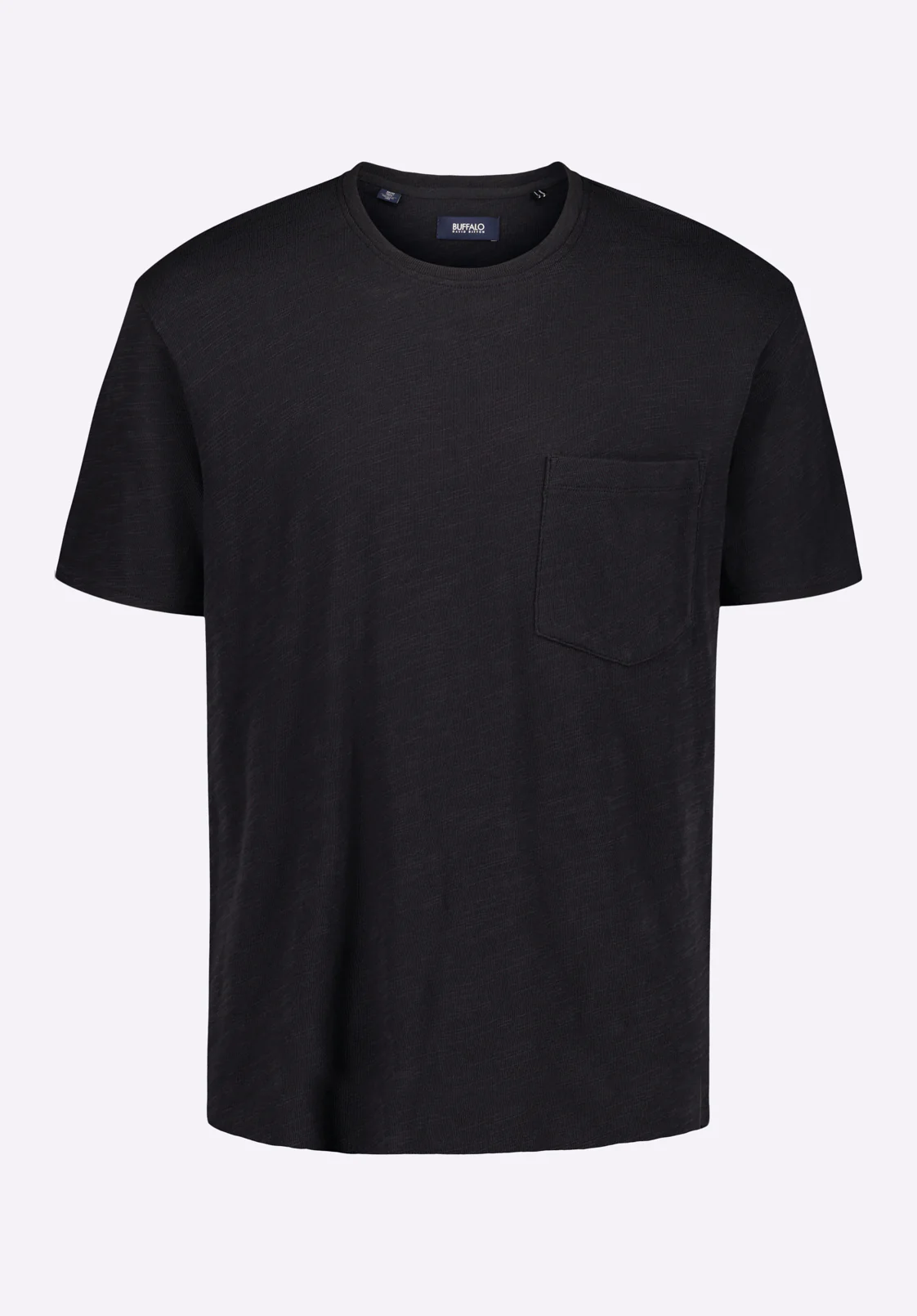 Kander Men's Slub Knit Crew Neck Pocket T-Shirt, Black - BM24606 - Image 5