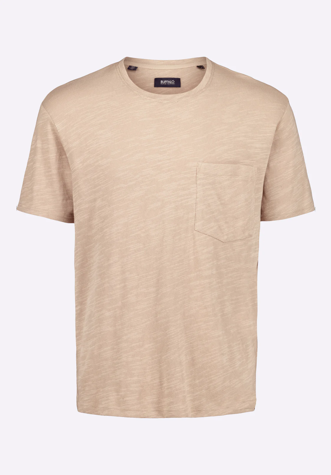 Kander Men's Slub Knit Crew Neck Pocket T-Shirt, Tuffet Beige - BM24606 - Image 5