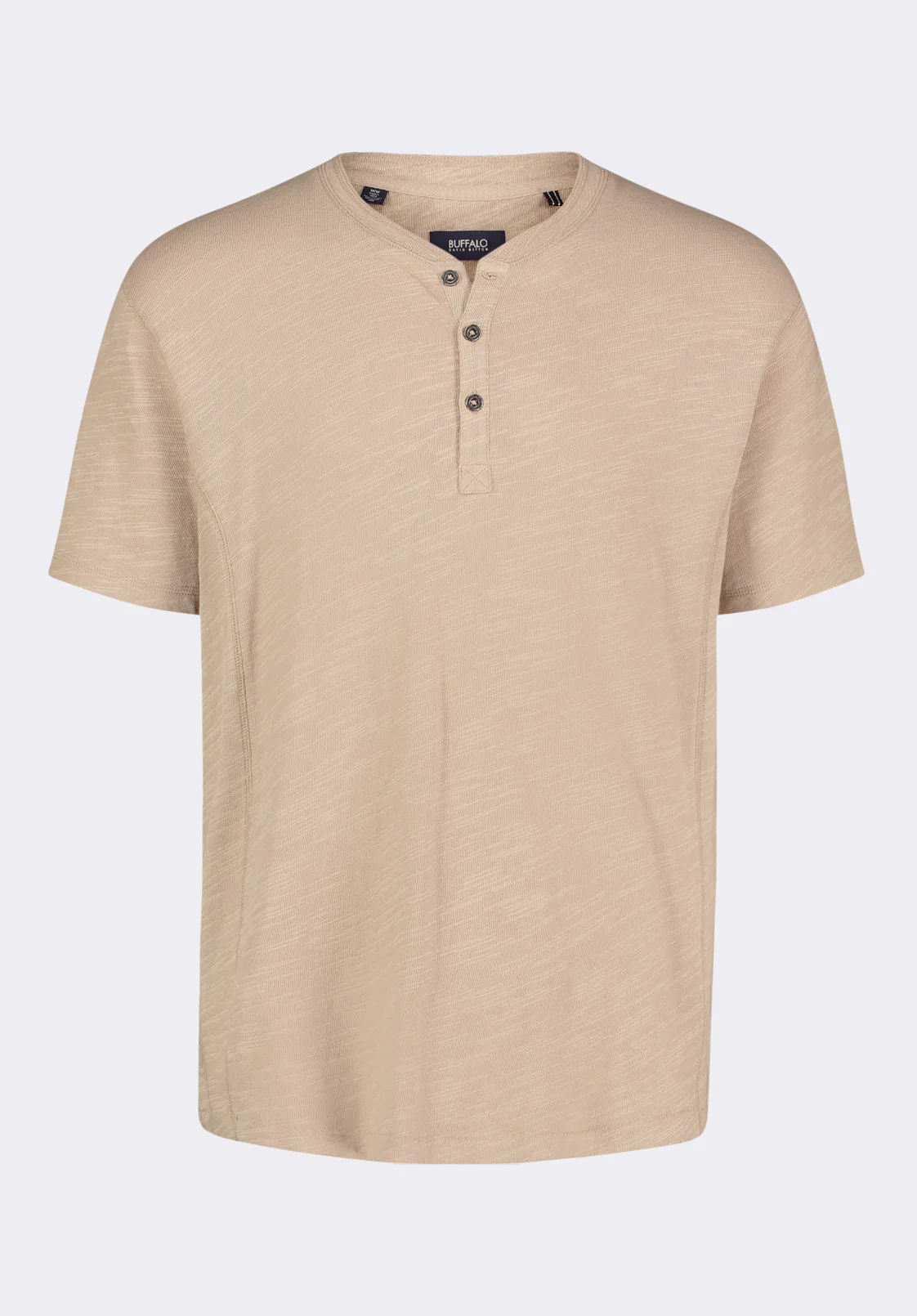 Kandido Men's Short Sleeve Slub Jersey Relaxed Henley Top, Tuffet Beige - BM24605 - Image 6
