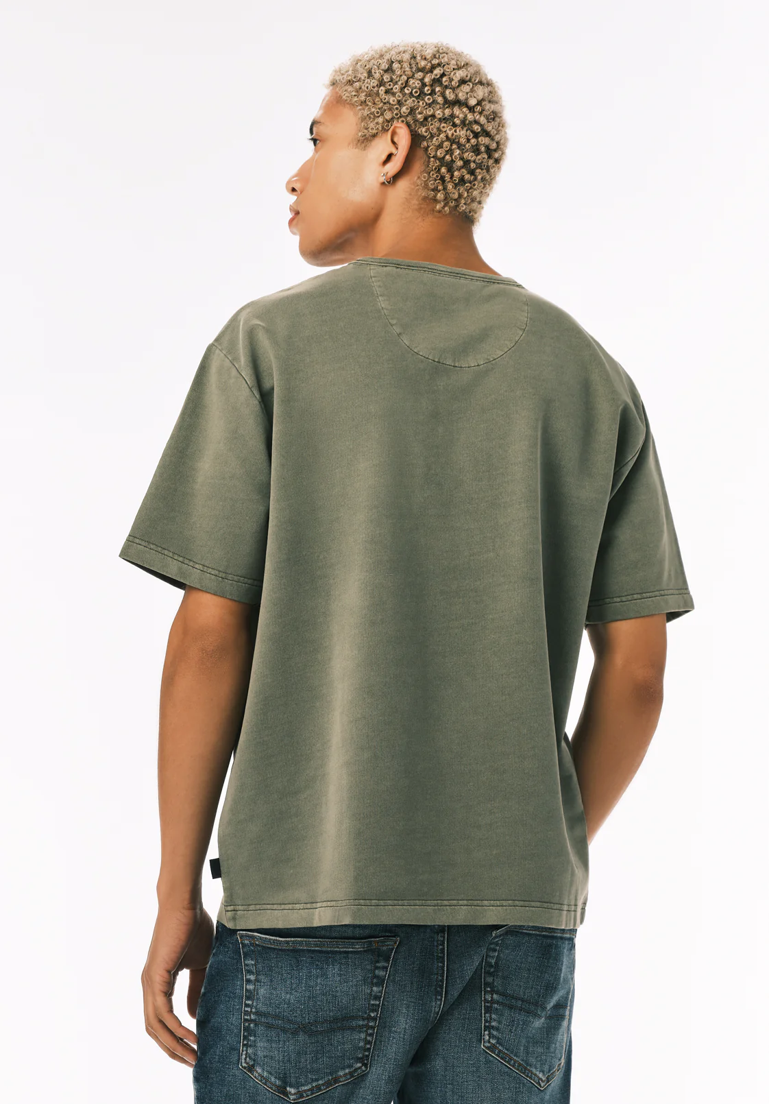 Kandor Men’s Short Sleeve Henley, Army Green - BM24782 - Image 5