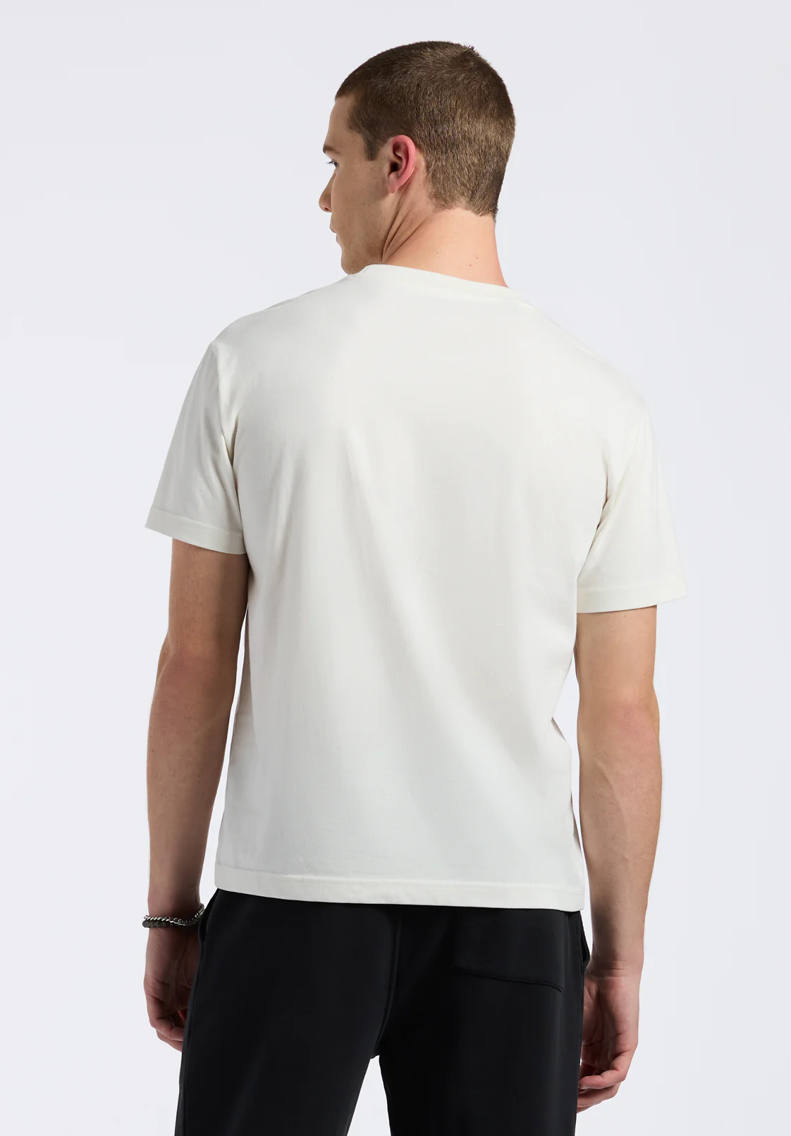 Kanto Men's Short-Sleeve Crew Neck Jersey T-Shirt, Milk - BM24603 - Image 2