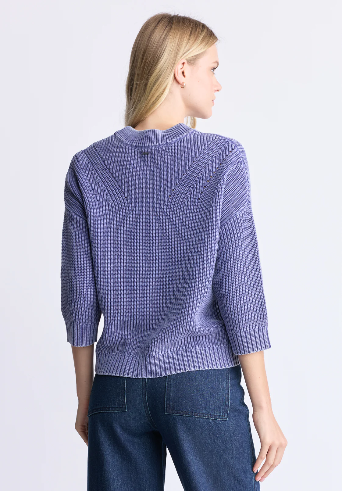 Kassanda Women's 3/4 Sleeve Knit Sweater, Blue - SW0100H - Image 3