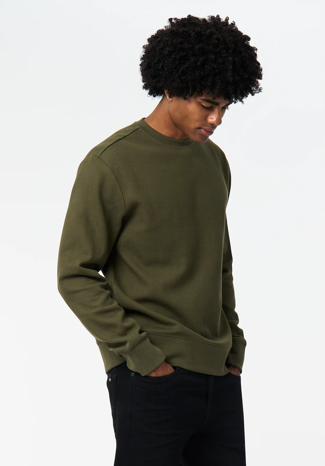 Kaya Men's Relaxed Crewneck Sweatshirt, Fern - BM24671 - Image 2