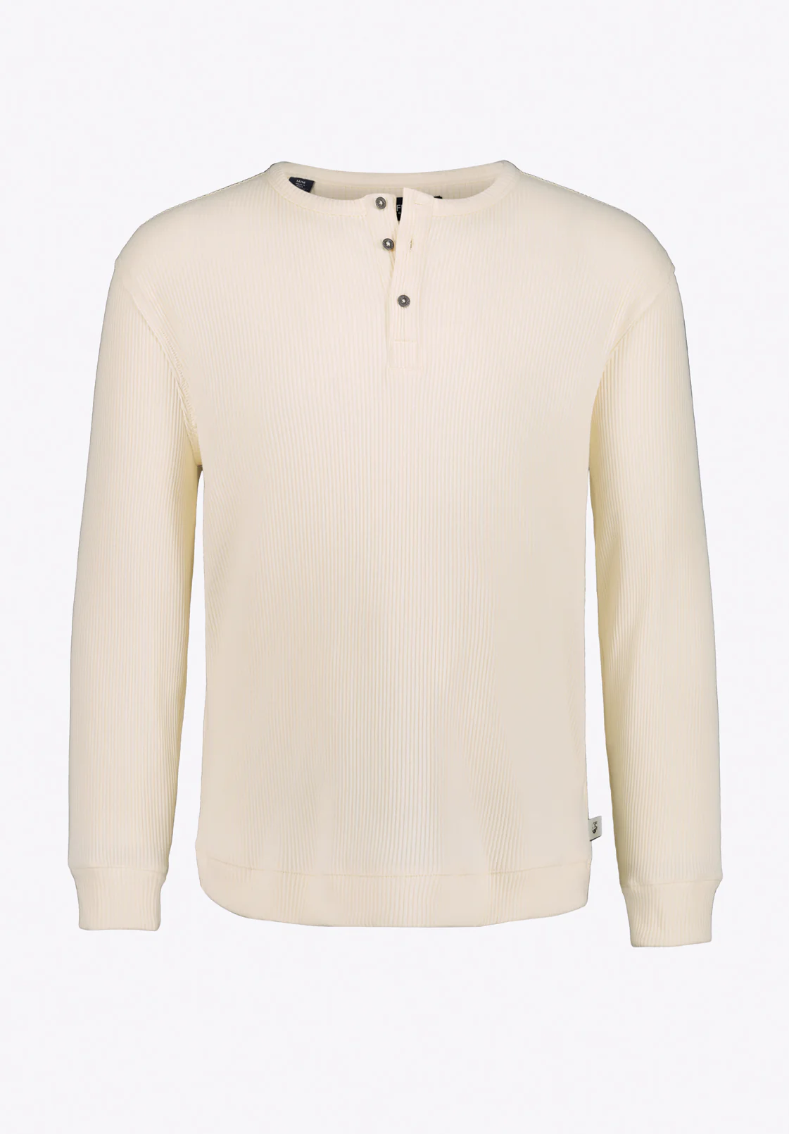 Kendro Men’s Long-Sleeve Henley Top, Buttercream - BM24762 - Image 3
