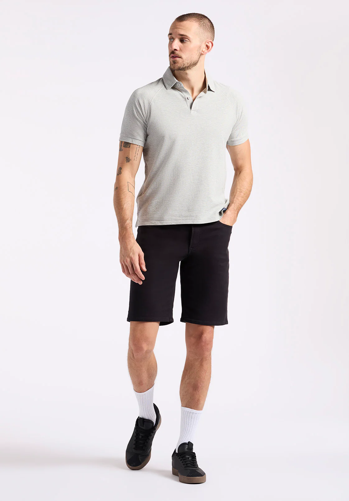 Kindell Men's Short-Sleeve Pique Polo, Heather Grey - BM24608 - Image 3
