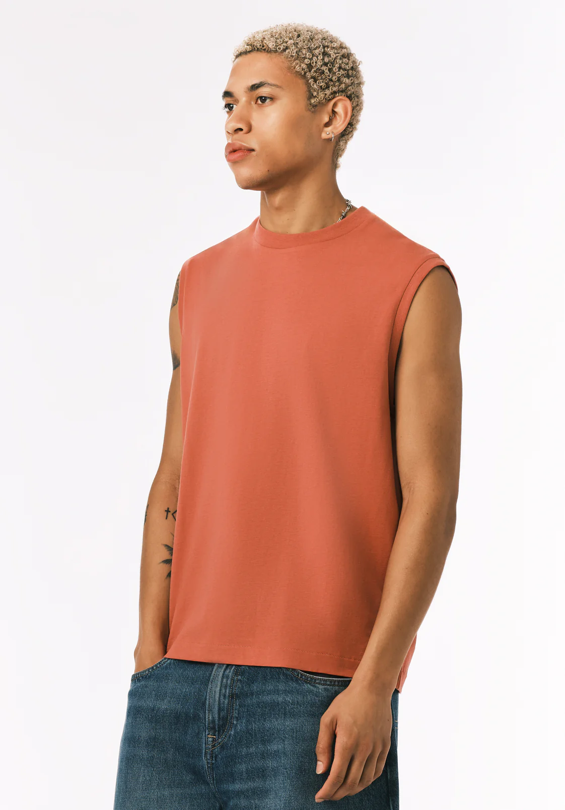 Kingster Men's Relaxed Fit Jersey Tank, Mineral Red - BM24601 - Image 4