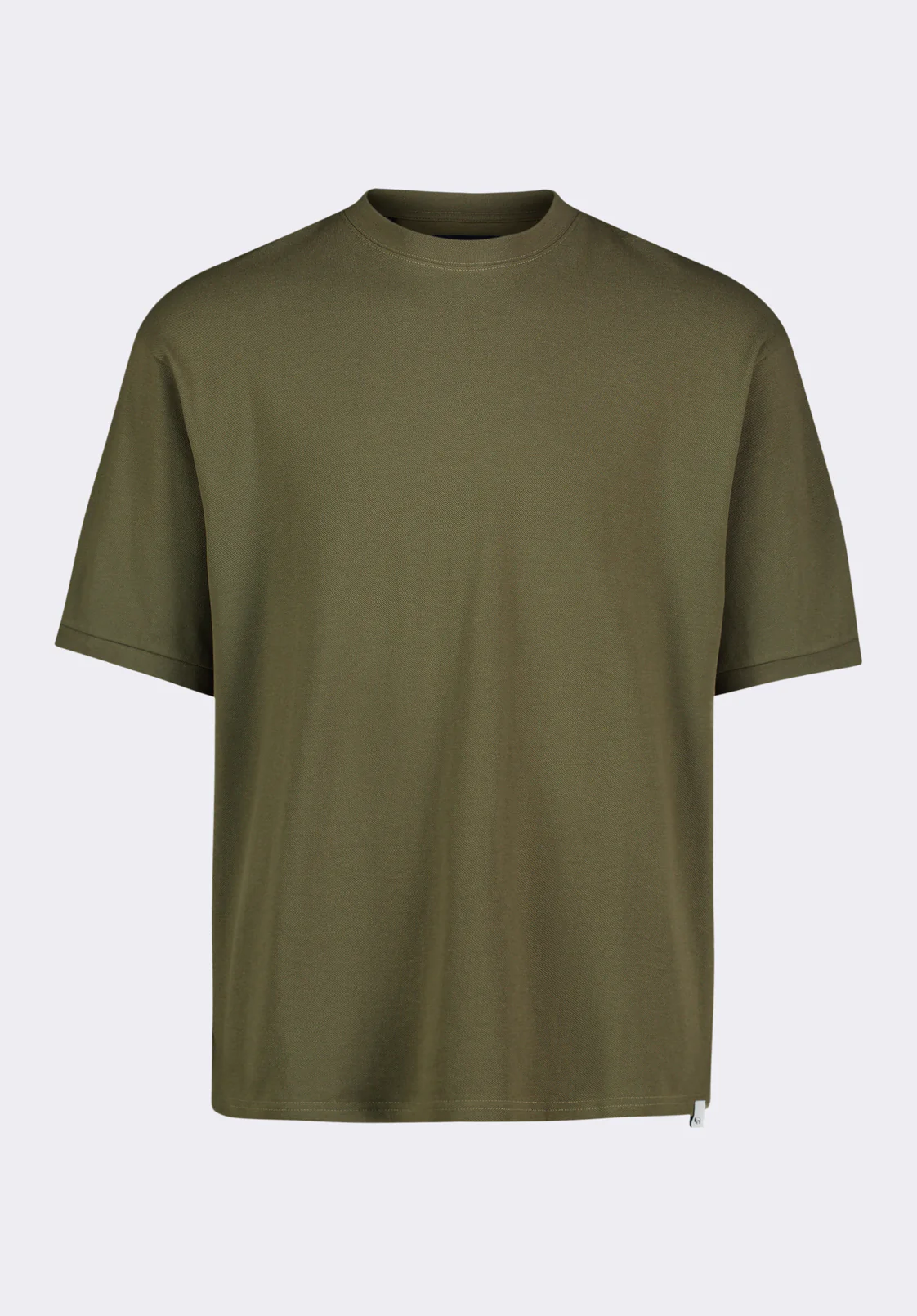 Kinsley Men's Piqué Crew Neck Relaxed T-Shirt, Army Green - BM24609 - Image 5