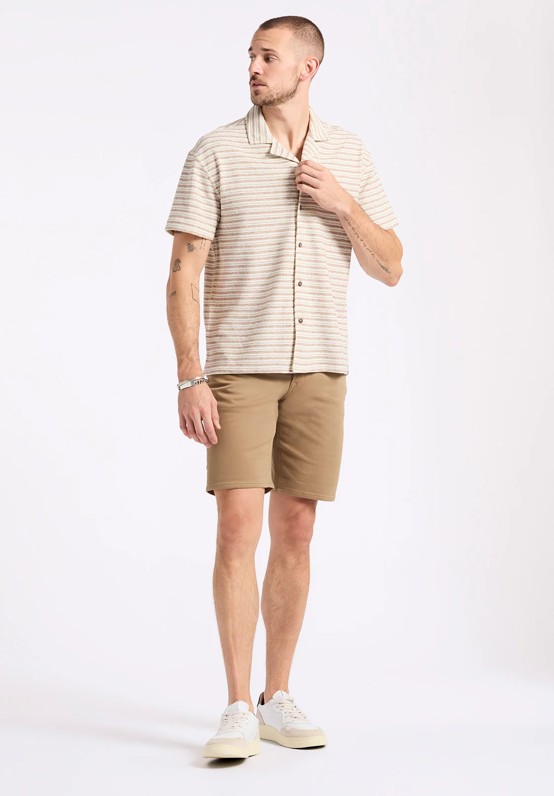 Koddy Men's Short-Sleeve Striped Relaxed Fit Jersey Shirt, Woodsmoke - BM24599 - Image 4