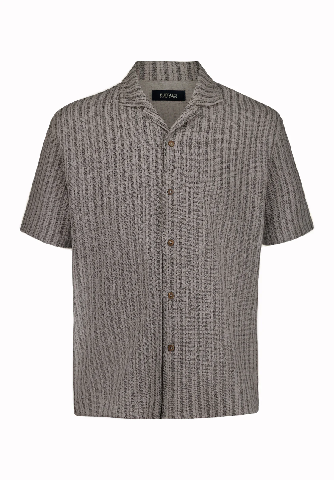 Koddy Men’s Textured Stripe Short Sleeve Boxy Knit Shirt, Meteorite - BM24869 - Image 2