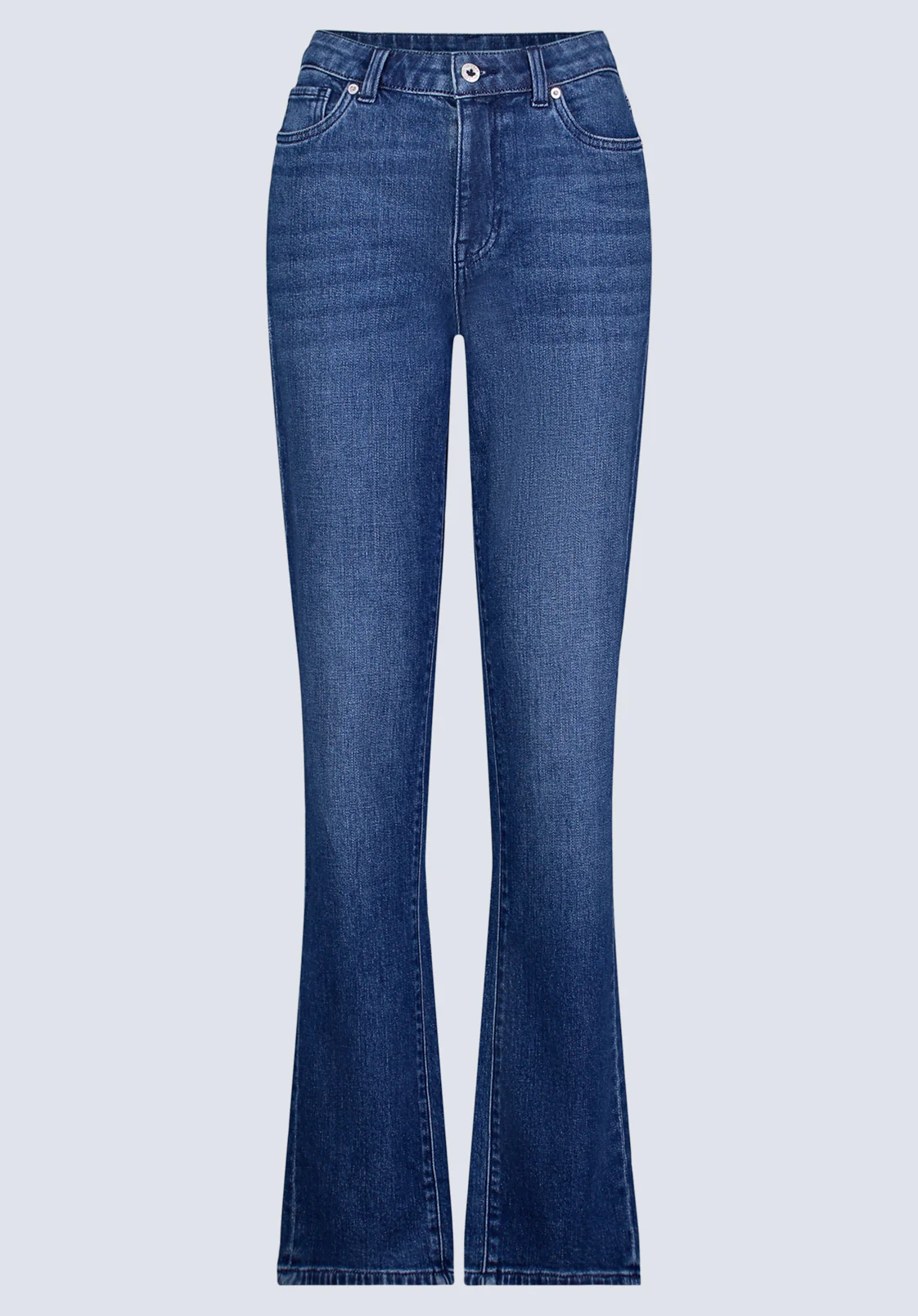 Mid Rise Straight Mary Women's Jeans, Contrasting Indigo  - BL15988 - Image 7