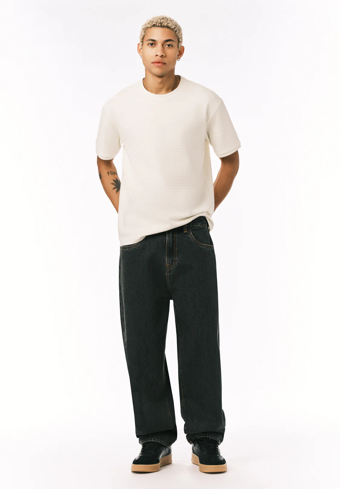 Baggy Fit Mikey Men's Jeans, Black - BM26121 - Image 4