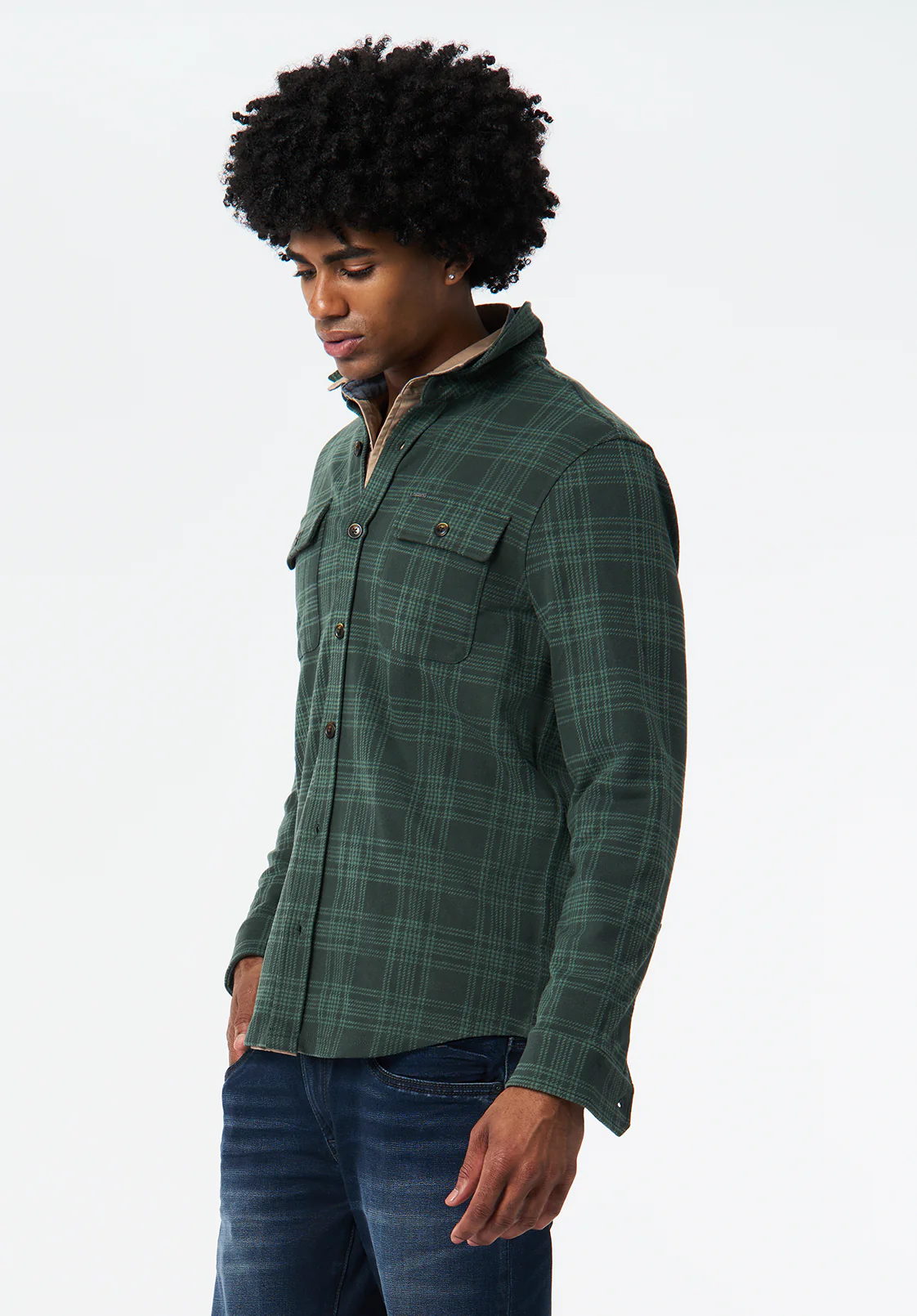 Samme Men's Long-Sleeve Plaid Blanket Shirt, Fern - BM24691 - Image 2