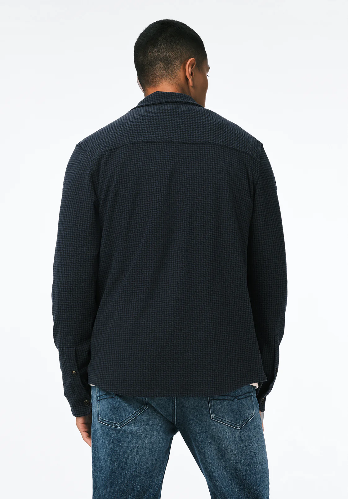 Samme Men's Long-Sleeve Plaid Blanket Shirt, Midnight Blue - BM24694 - Image 3