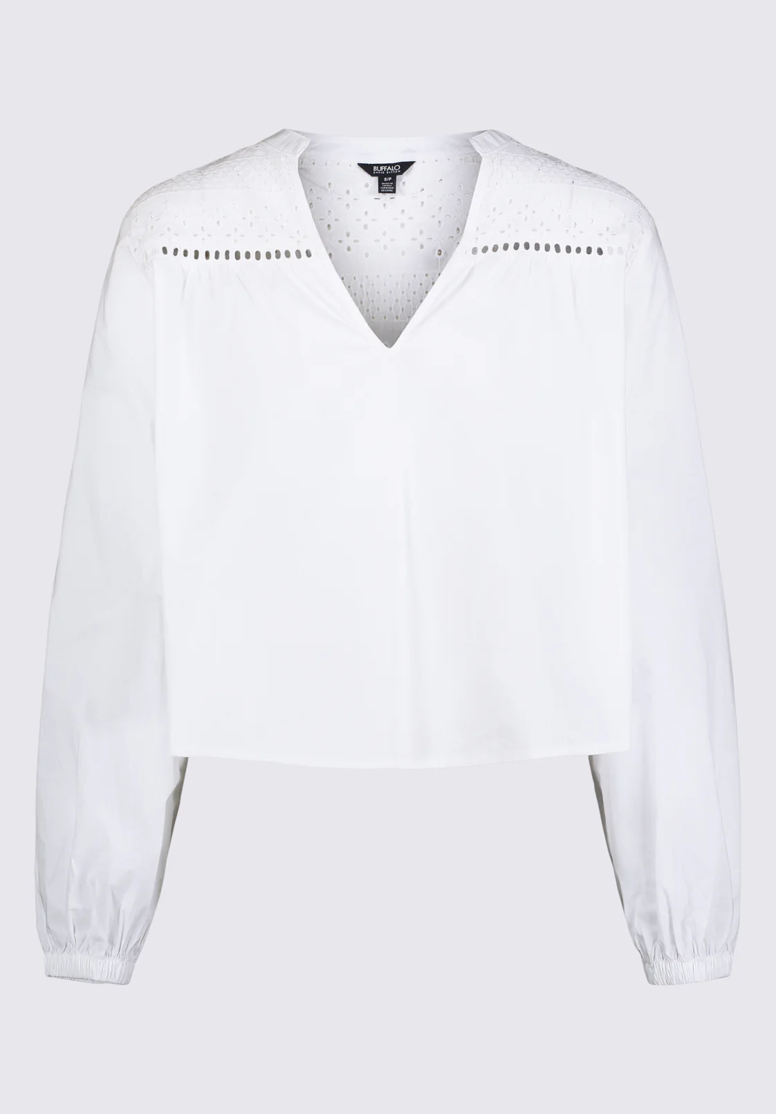 Selyse Women's Long Sleeve Crop Blouse, White - WT0117S - Image 8
