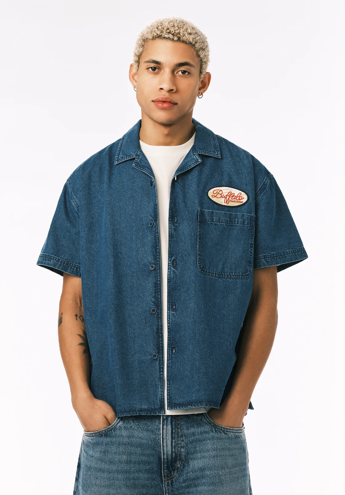 Shawn Men’s Short Sleeve Boxy Shirt, Mirage - BM24851