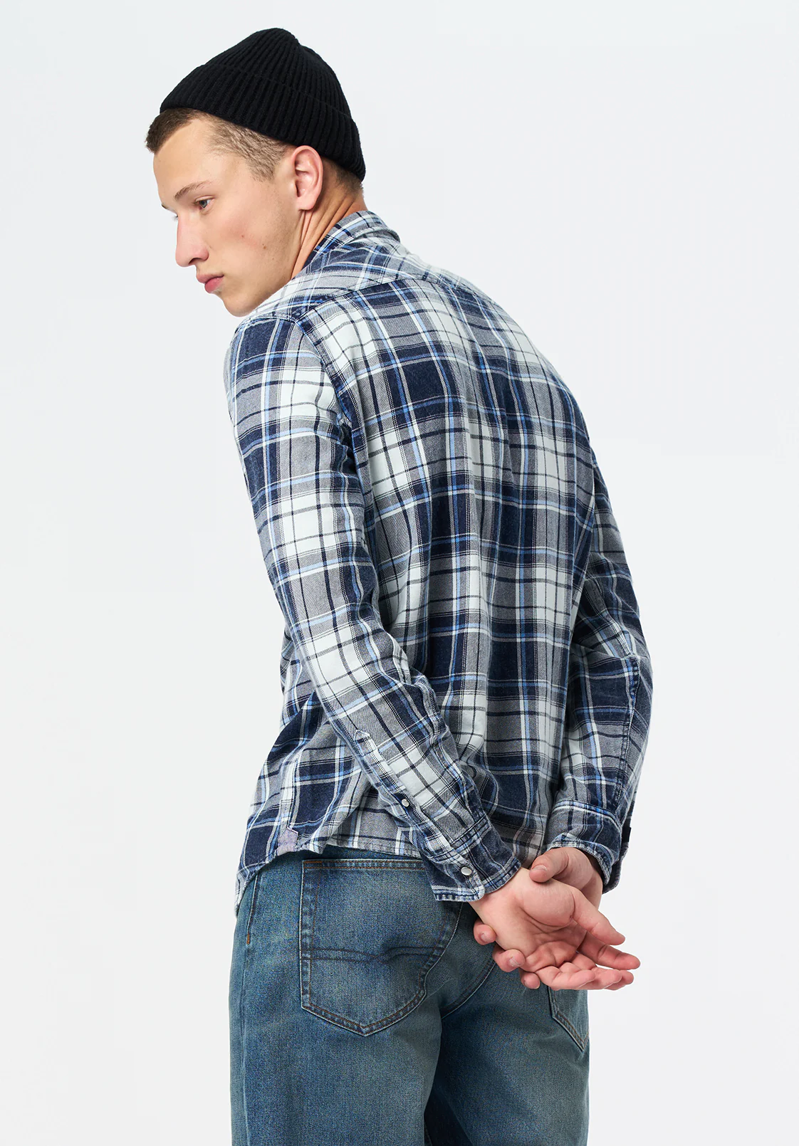 Sierra Men's Long-Sleeve Plaid Shirt, Midnight Blue - BM24687 - Image 2