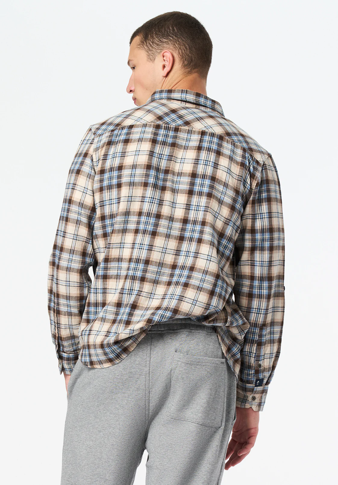Simbio Men's Long-Sleeve Plaid Shirt, Woodsmoke - BM24685 - Image 3