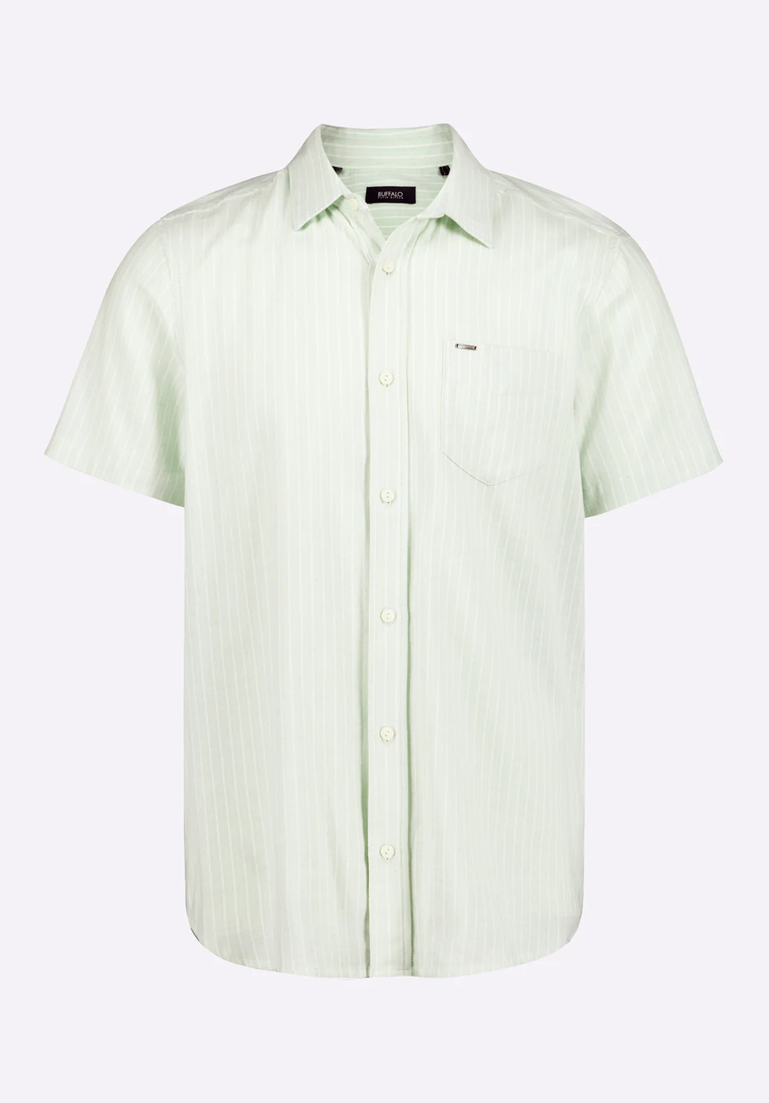 Sirilo Men's Short-Sleeve Striped Fitted Shirt, Dusty Aqua - BM24562 - Image 5