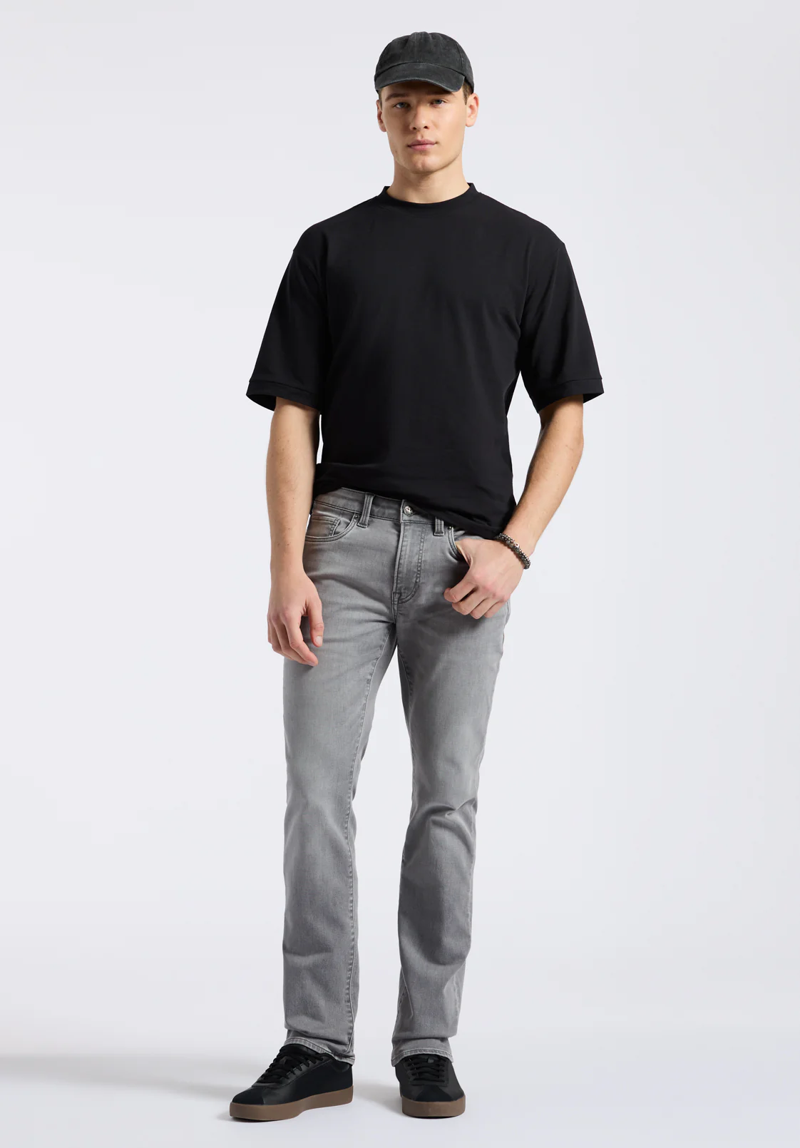 Straight Six Men's Jeans, Grey Sanded - BM26088 - Image 4