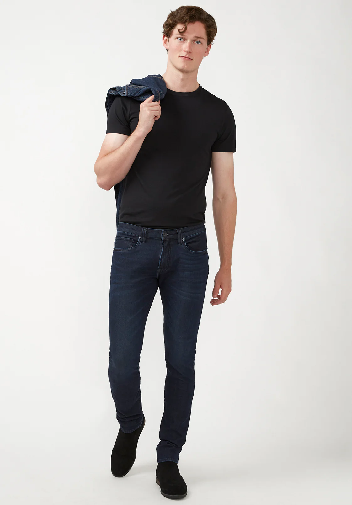 Skinny Max Men's Jeans in Sanded and Faded Dark Blue - BM22589 - Image 4