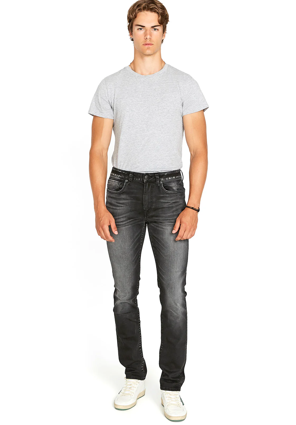 Slim Ash Men's Jeans in Dark and Sanded Black - BM22597 - Image 4