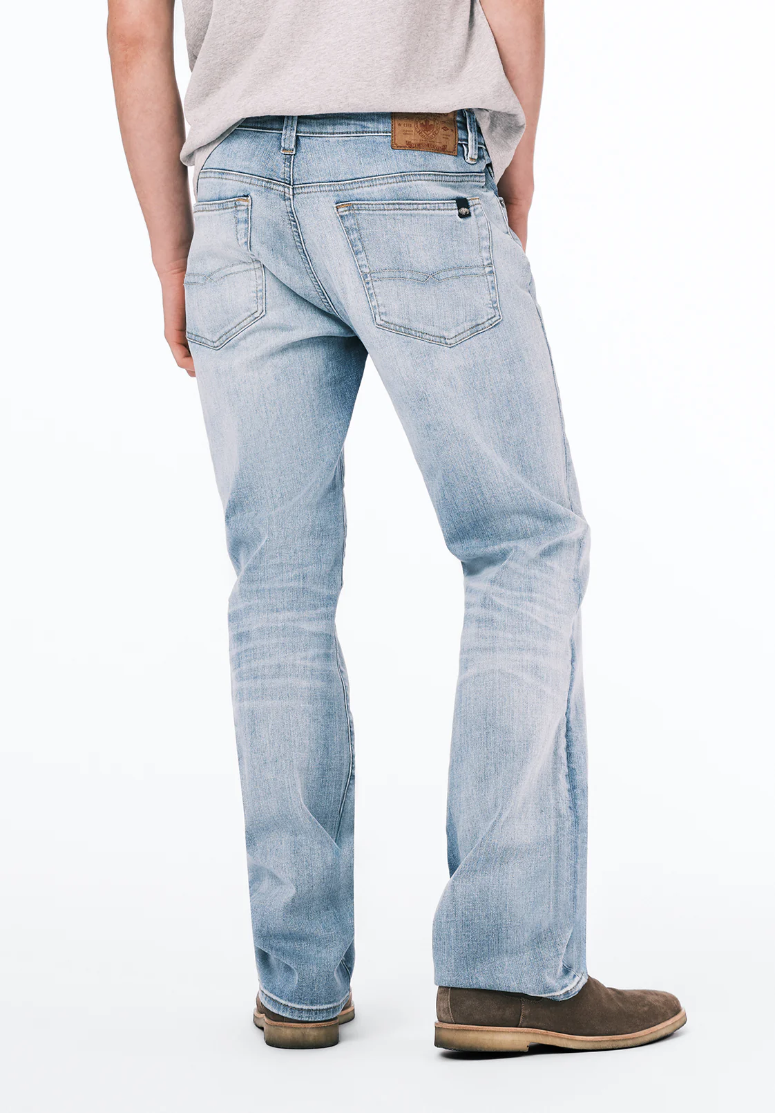 Slim Bootcut King Men's Jeans in Crinkled Bleached Blue - BM22791 - Image 3