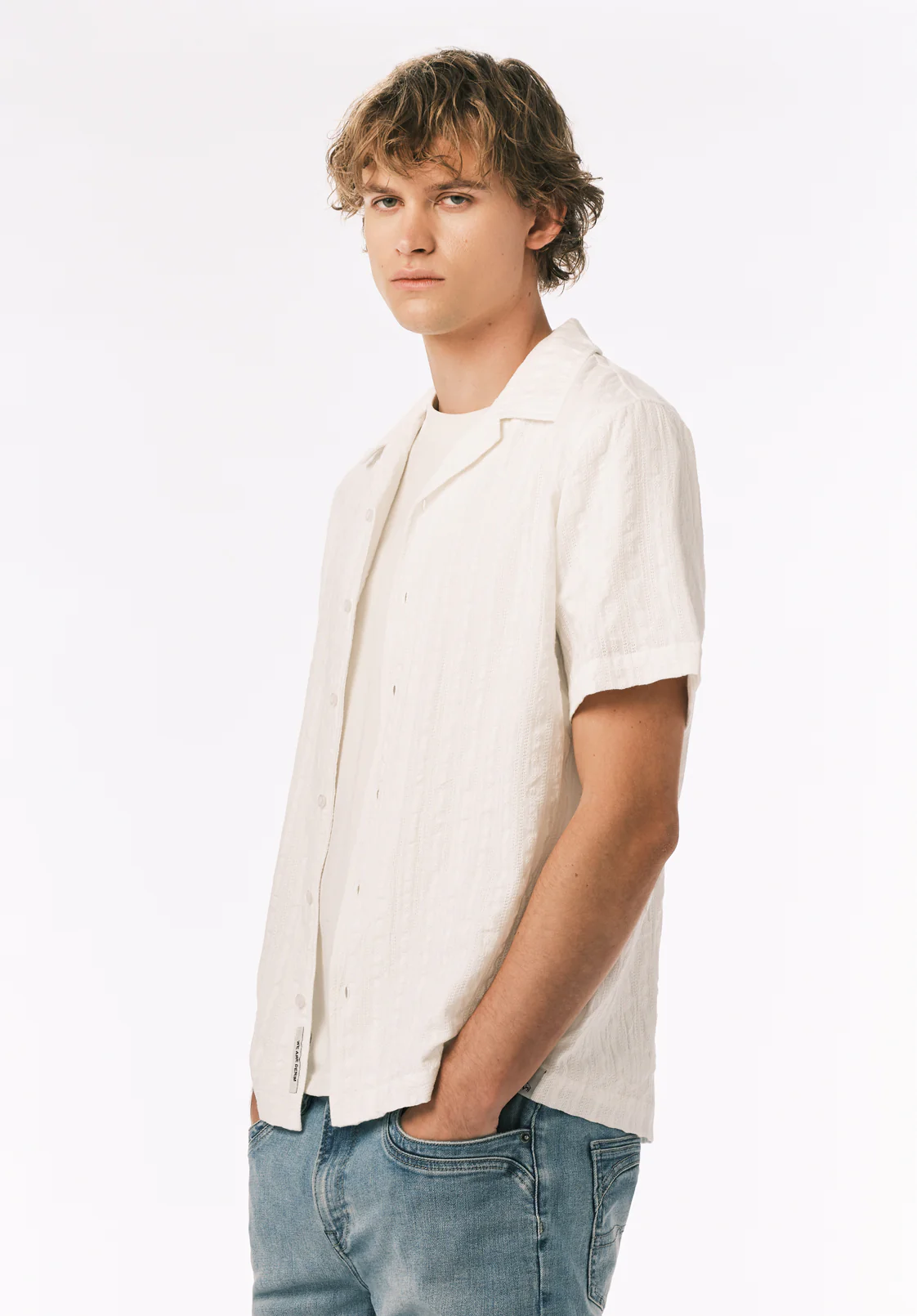 Soriel Men’s Short Sleeve Shirt, Milk - BM24799 - Image 4