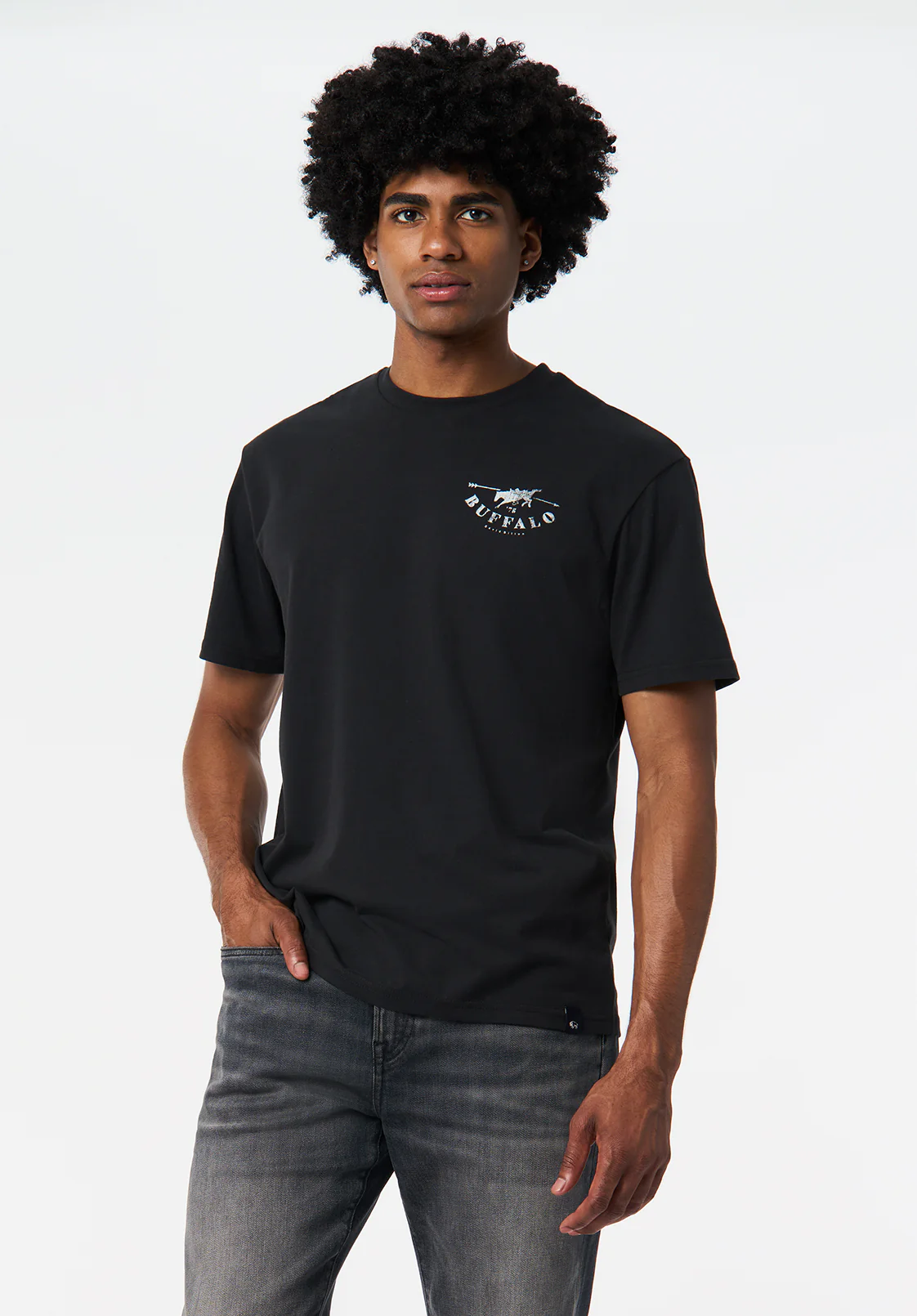 Talan Men's Graphic T-Shirt with Badlands Print, Black - BM24715