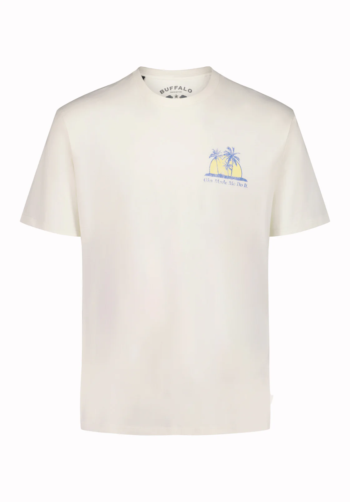Tazro Men’s Tropical Palm And Gin Graphic T-Shirt, Milk - BM24834 - Image 3